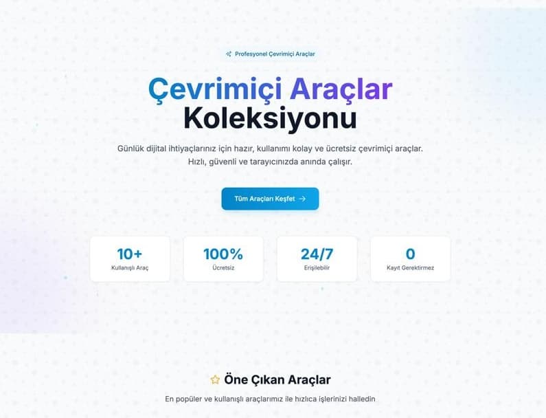 Çevrimiçi Araçlar Portalı